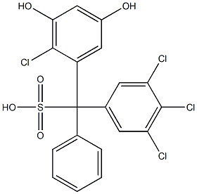 (2-Chloro-3,5-dihydroxyphenyl)(3,4,5-trichlorophenyl)phenylmethanesulfonic acid 구조식 이미지