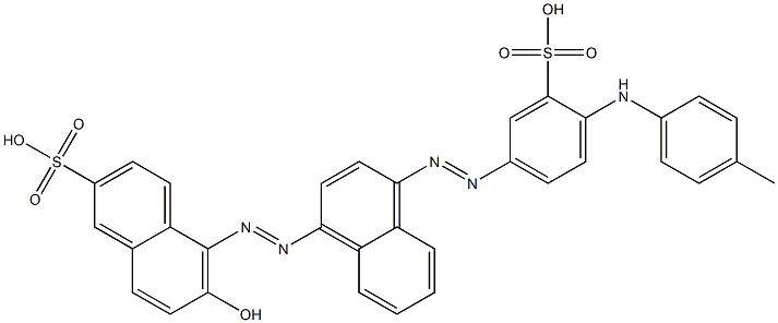 6-Hydroxy-5-[[4-[[4-[(4-methylphenyl)amino]-3-sulfophenyl]azo]naphthalen-1-yl]azo]-2-naphthalenesulfonic acid Structure