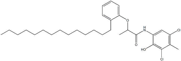 2-[2-(2-Tetradecylphenoxy)propanoylamino]-4,6-dichloro-5-methylphenol 구조식 이미지