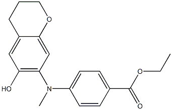 4-[[(3,4-Dihydro-6-hydroxy-2H-1-benzopyran)-7-yl]methylamino]benzoic acid ethyl ester 구조식 이미지