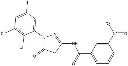 1-(2,3-Dichloro-5-methylphenyl)-3-(3-nitrobenzoylamino)-5(4H)-pyrazolone Structure