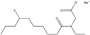 N-Ethyl-N-(7-fluorodecanoyl)glycine sodium salt 구조식 이미지