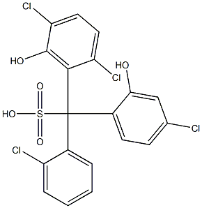 (2-Chlorophenyl)(4-chloro-2-hydroxyphenyl)(2,5-dichloro-6-hydroxyphenyl)methanesulfonic acid 구조식 이미지
