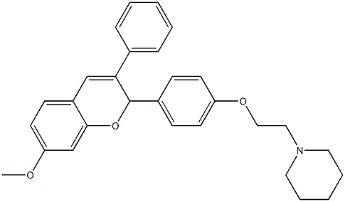 7-Methoxy-2-[4-(2-piperidinoethoxy)phenyl]-3-phenyl-2H-1-benzopyran Structure