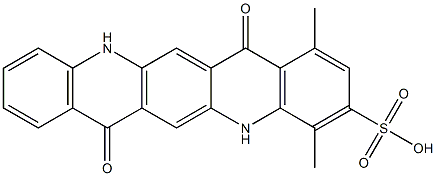 5,7,12,14-Tetrahydro-1,4-dimethyl-7,14-dioxoquino[2,3-b]acridine-3-sulfonic acid 구조식 이미지