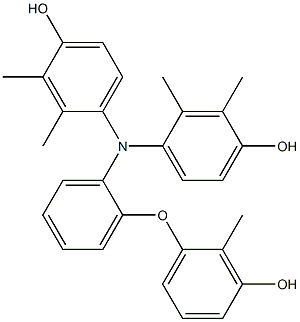 N,N-Bis(4-hydroxy-2,3-dimethylphenyl)-2-(3-hydroxy-2-methylphenoxy)benzenamine 구조식 이미지