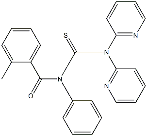 3,3-Di(2-pyridyl)-1-(2-methylbenzoyl)-1-phenylthiourea Structure