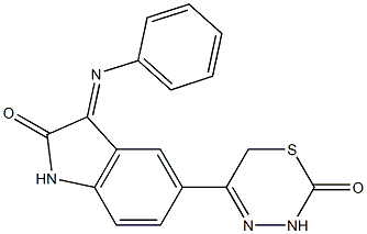 5-[(2-Oxo-3,6-dihydro-2H-1,3,4-thiadiazin)-5-yl]-1,3-dihydro-3-(phenylimino)-2H-indol-2-one Structure