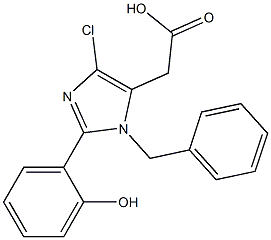 1-Benzyl-4-chloro-2-(2-hydroxyphenyl)-1H-imidazole-5-acetic acid Structure