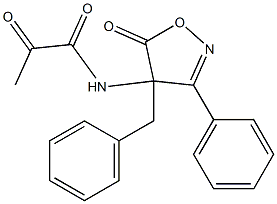 3-Phenyl-4-benzyl-4-[(1,2-dioxopropyl)amino]isoxazol-5(4H)-one 구조식 이미지