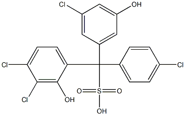 (4-Chlorophenyl)(3-chloro-5-hydroxyphenyl)(3,4-dichloro-2-hydroxyphenyl)methanesulfonic acid Structure