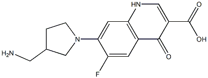 6-Fluoro-1,4-dihydro-4-oxo-7-(3-aminomethyl-1-pyrrolidinyl)quinoline-3-carboxylic acid 구조식 이미지
