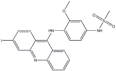 N-[3-Methoxy-4-[(3-iodoacridine-9-yl)amino]phenyl]methanesulfonamide 구조식 이미지