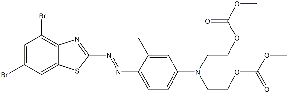 2-[4-[N,N-Bis[2-(methoxycarbonyloxy)ethyl]amino]-2-methylphenylazo]-4,6-dibromobenzothiazole Structure