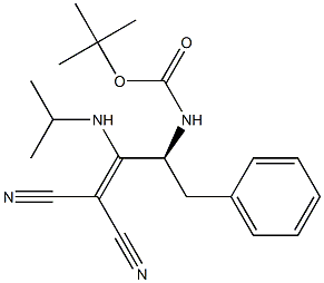 [(S)-3-Phenyl-2-[(tert-butoxycarbonyl)amino]-1-(isopropylamino)propylidene]malononitrile Structure