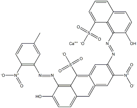 Bis[1-[(3-methyl-6-nitrophenyl)azo]-2-hydroxy-8-naphthalenesulfonic acid]calcium salt 구조식 이미지