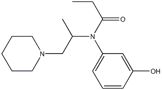 N-(3-Hydroxyphenyl)-N-(1-methyl-2-piperidinoethyl)propionamide 구조식 이미지