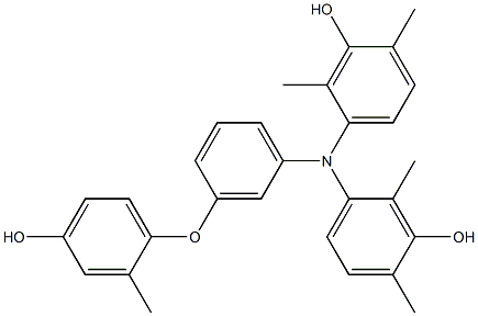 N,N-Bis(3-hydroxy-2,4-dimethylphenyl)-3-(4-hydroxy-2-methylphenoxy)benzenamine 구조식 이미지