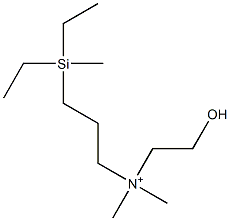 3-(Methyldiethylsilyl)-N,N-dimethyl-N-(2-hydroxyethyl)-1-propanaminium Structure