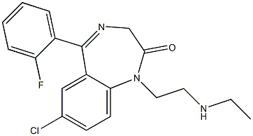 7-Chloro-1,3-dihydro-1-[2-(ethylamino)ethyl]-5-(2-fluorophenyl)-2H-1,4-benzodiazepine-2-one Structure