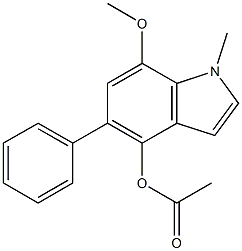 4-Acetoxy-5-phenyl-7-methoxy-1-methyl-1H-indole 구조식 이미지