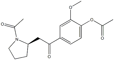(2R)-1-Acetyl-2-[2-(4-acetyloxy-3-methoxyphenyl)-2-oxoethyl]pyrrolidine 구조식 이미지
