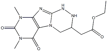 1,2,3,4,6,7,8,9-Octahydro-7,9-dimethyl-6,8-dioxo[1,2,4]triazino[3,4-f]purine-3-acetic acid ethyl ester 구조식 이미지
