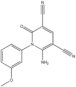 1-(3-Methoxyphenyl)-2-oxo-6-amino-1,2-dihydropyridine-3,5-dicarbonitrile 구조식 이미지