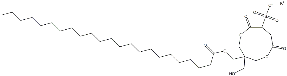 1-(1-Oxotricosyloxymethyl)-1-(hydroxymethyl)-4,7-dioxo-3,8-dioxacyclononane-6-sulfonic acid potassium salt 구조식 이미지