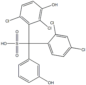 (2,4-Dichlorophenyl)(2,6-dichloro-3-hydroxyphenyl)(3-hydroxyphenyl)methanesulfonic acid Structure