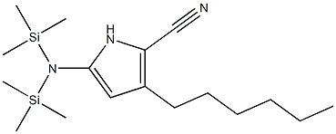 5-[Bis(trimethylsilyl)amino]-3-hexyl-1H-pyrrole-2-carbonitrile Structure