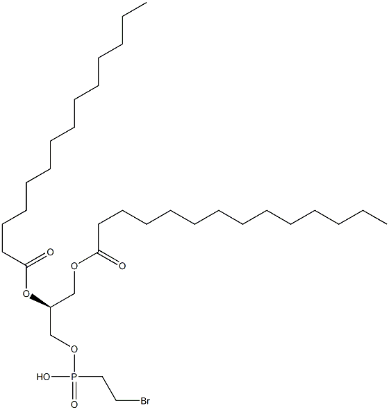 [S,(-)]-1-O,2-O-Dimyristoyl-D-glycerol 3-(2-bromoethylphosphonic acid) Structure