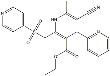 5-Cyano-1,4-dihydro-6-methyl-4-(2-pyridinyl)-2-[(4-pyridinylsulfonyl)methyl]pyridine-3-carboxylic acid ethyl ester Structure