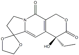 (4S)-4-Hydroxy-4-ethyl-6,6-[ethylenebis(oxy)]-7,8-dihydro-1H-pyrano[3,4-f]indolizine-3,10(4H,6H)-dione 구조식 이미지