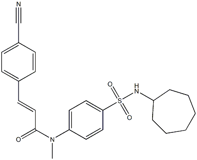 N-[4-(Cycloheptylsulfamoyl)phenyl]-N-methyl-4-cyano-trans-cinnamamide 구조식 이미지