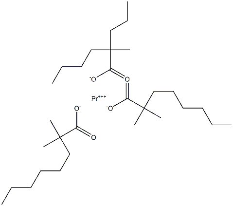 Praseodymium(III)bis(2,2-dimethyloctanoate)(2-methyl-2-propylhexanoate) Structure