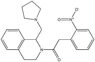 1,2,3,4-Tetrahydro-2-[(2-nitrophenyl)acetyl]-1-[(1-pyrrolidinyl)methyl]isoquinoline 구조식 이미지