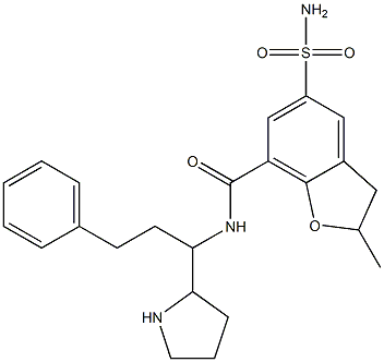 2,3-Dihydro-2-methyl-5-(aminosulfonyl)-N-[1-(2-phenylethyl)-2-pyrrolidinylmethyl]benzofuran-7-carboxamide 구조식 이미지