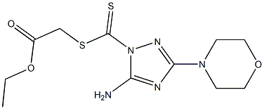 5-Amino-3-morpholino-1H-1,2,4-triazole-1-dithiocarboxylic acid ethoxycarbonylmethyl ester 구조식 이미지