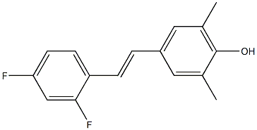 4-[(E)-2-(2,4-Difluorophenyl)ethenyl]-2,6-dimethylphenol 구조식 이미지