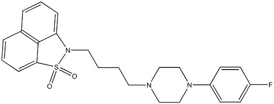 2-[4-[4-(4-Fluorophenyl)-1-piperazinyl]butyl]-2H-naphth[1,8-cd]isothiazole 1,1-dioxide 구조식 이미지