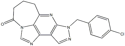 4,5,6,8-Tetrahydro-8-(4-chlorobenzyl)-1,2a,7,8,9-pentaazacyclohept[cd]-as-indacen-3-one 구조식 이미지