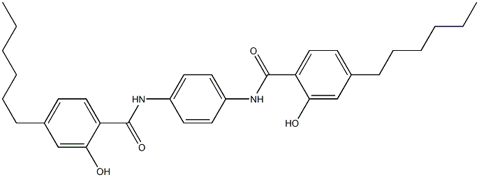 N,N'-Bis(4-hexylsalicyloyl)-p-phenylenediamine 구조식 이미지