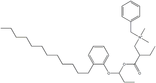 N,N-Dimethyl-N-benzyl-N-[2-[[1-(2-dodecylphenyloxy)propyl]oxycarbonyl]butyl]aminium Structure