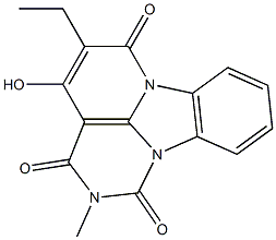 5-Ethyl-2-methyl-4-hydroxy-1H,6H-2,6a,10b-triazafluoranthene-1,3,6(2H)-trione 구조식 이미지