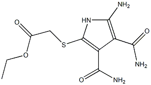 2-Amino-5-[(ethoxycarbonylmethyl)thio]-1H-pyrrole-3,4-dicarboxamide Structure