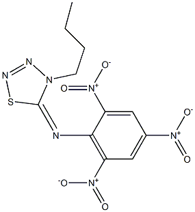 4-Butyl-4,5-dihydro-5-(2,4,6-trinitrophenylimino)-1,2,3,4-thiatriazole Structure