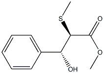 (2R,3R)-2-(Methylthio)-3-hydroxy-3-phenylpropanoic acid methyl ester 구조식 이미지