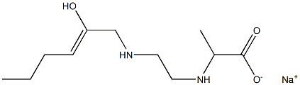 2-[N-[2-[N-(2-Hydroxy-2-hexenyl)amino]ethyl]amino]propionic acid sodium salt 구조식 이미지