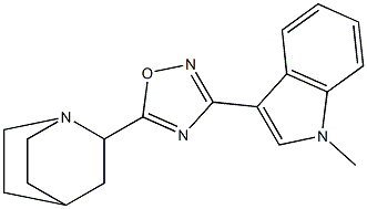 3-[5-(1-Azabicyclo[2.2.2]octan-2-yl)-1,2,4-oxadiazol-3-yl]-1-methyl-1H-indole 구조식 이미지